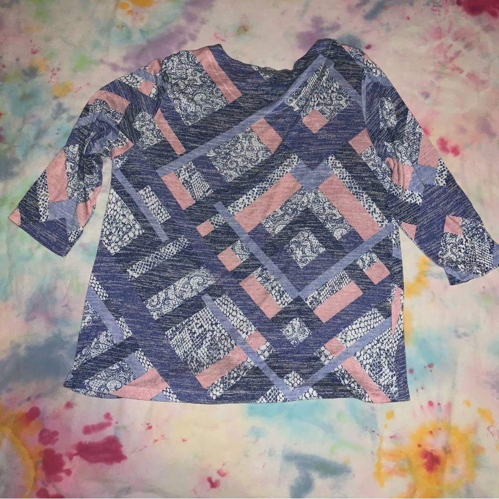 Alfred Dunner Patchwork Shirt Large - image 6